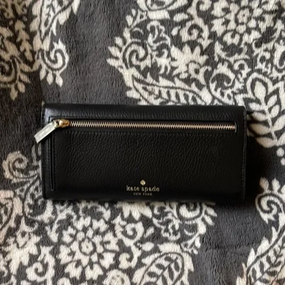 Kate Spade Marti Large Slim Flap Wallet Black - Picture 16 of 16